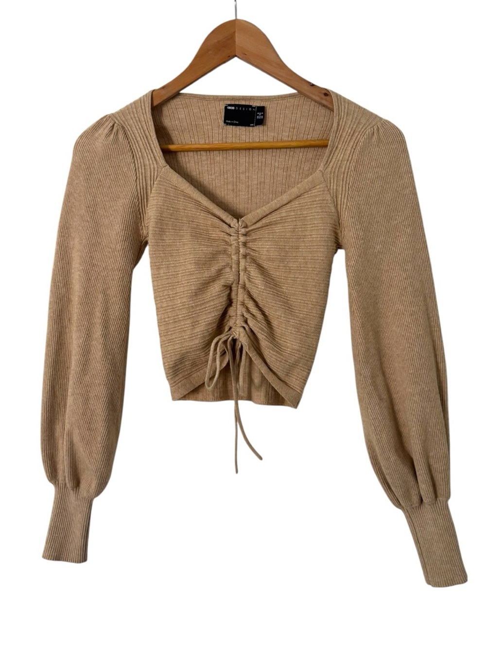 ASOS Ruched Cropped Knit Top - Picture 3 of 5